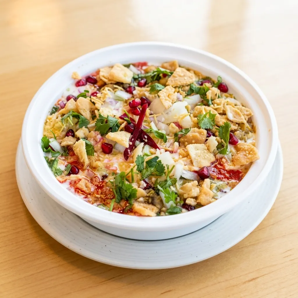 Amritsari Nutri Kulcha and vegetarian chaat served at Cafe Junoon in NE Calgary